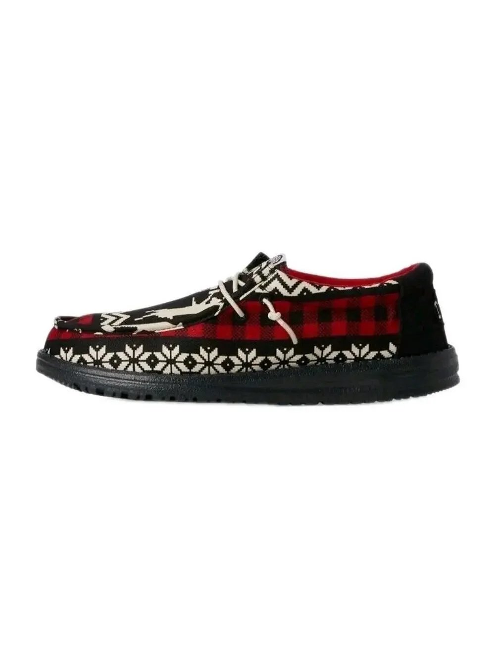 Hey Dude Wally Cheers Men's Size 11 Black Red Shoes Dudes